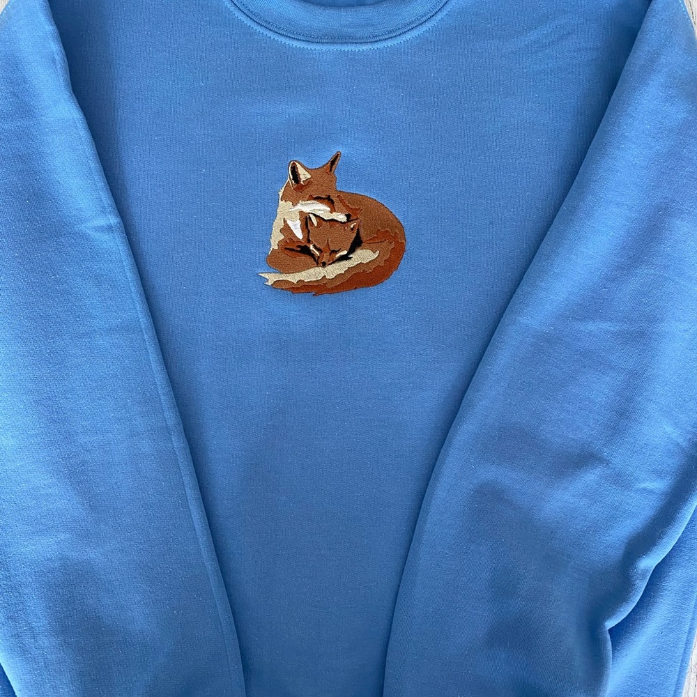 Mama and Baby Fox Embroidered Sweatshirt - Picture 3 of 3